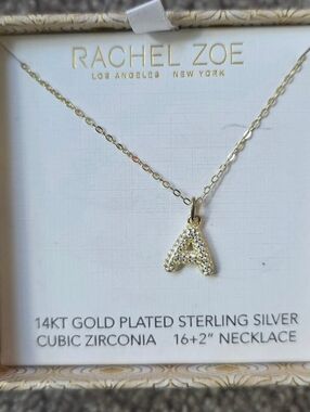 Rachel Zoe Letter "A" Necklace, 14K Gold Plated Sterling Silver